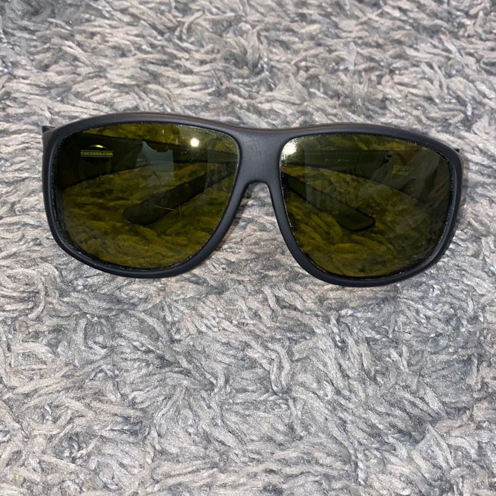 Black Sunglasses with Green Lenses